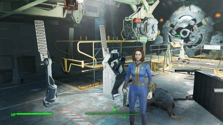 My character Lana, immediately before leaving Vault 111 and entering the wasteland for the first time.