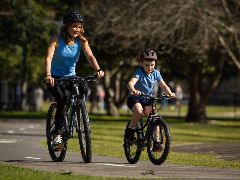 Fitness coach Michelle Bridges wants her son Axel to learn to ride a bike safely and have fun. (PR HANDOUT IMAGE PHOTO)