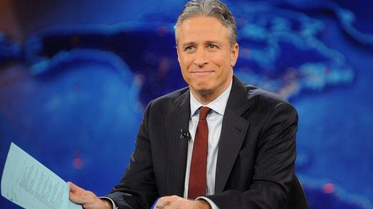 Jon Stewart during a taping of <i>The Daily Show with Jon Stewart</i> in New York. Stewart says goodbye on Thursday, August 6, 2015, after 16 years on Comedy Central's <i>The Daily Show</i> that established him as America's foremost satirist of politicians and the media.  Photo: Brad Barket