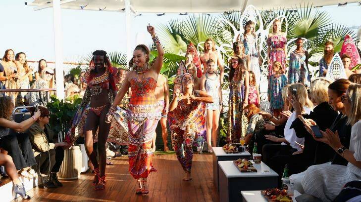 The fashionistas on board couldn't get enough of the spectacular bonanza, complete with African dancers, drums and plenty of eye-catching prints. Photo: Brendon Thorne