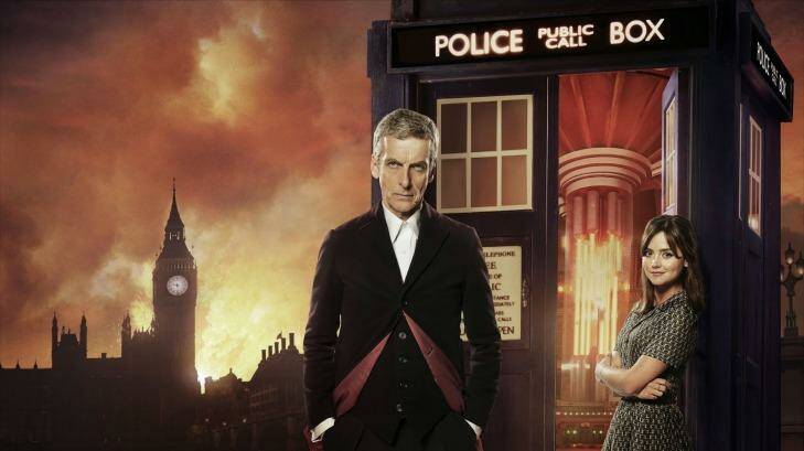 <i>Dr Who</i>'s Peter Capaldi and Jenna Coleman.