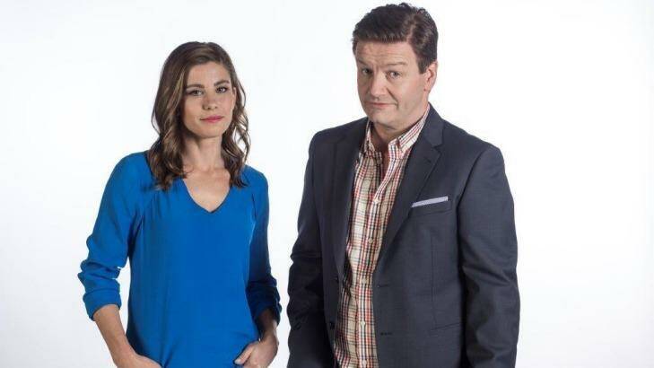 Brooke Satchwell and Lawrence Mooney are feeling the pressure of no longer having a 30-second delay button. Photo: ABC TV