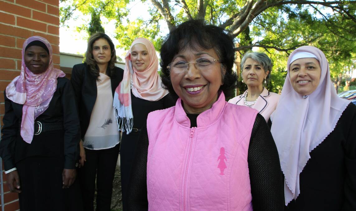 Amina Bello, Nesrin Salem, Nadia Dghaich, Thit Tieu (front), Nina Azam and Eman Baghdadi helped launch the Sisters Cancer Support Group at Corrimal Community Centre on October 22. Picture: ANDY ZAKELI