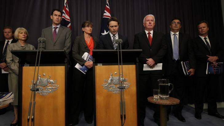 Bombshell: The infamous press call in Canberra. Photo: Alex Ellinghausen