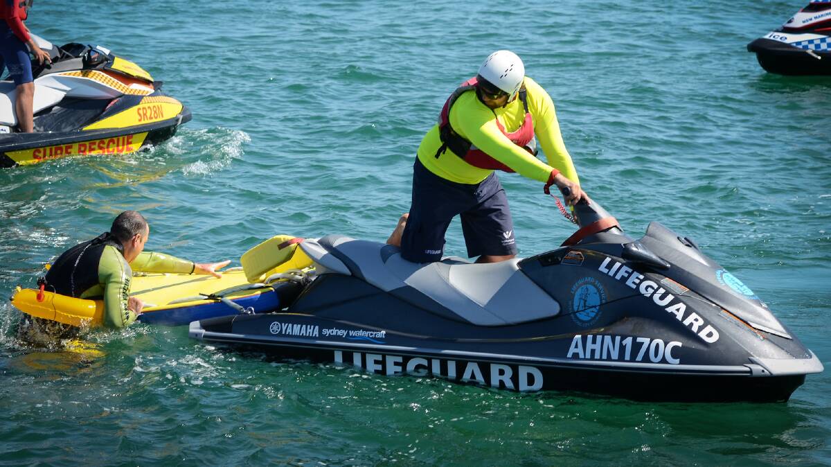 Lake Illawarra Police launched the Stormy Lifesaver program last week to help swimmers and rock fishers in trouble, while reducing risk to the officers. Picture: ALBEY BOND