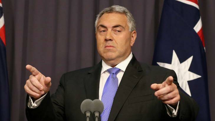 Treasurer Joe Hockey would like to be in the position to promise more tax cuts at the next election. Photo: Alex Ellinghausen