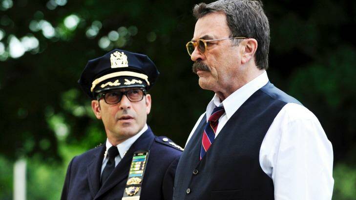 Tom Selleck (right) as Frank Reagan in <i>Blue Bloods</i>.
 Photo: CBS