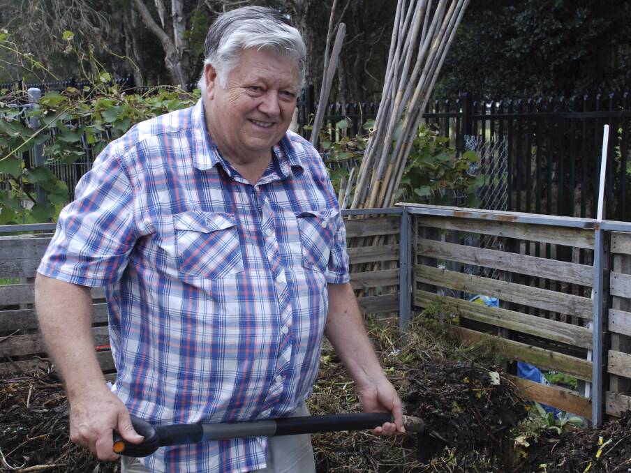 Albion Park Community Centre volunteer Ross Scholz says composting is vital to the sustainability of their garden and the community. Picture: DAVID HALL