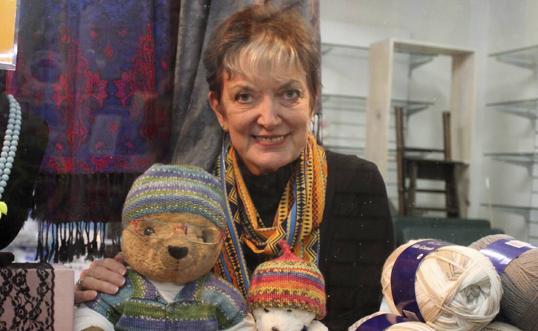 Sew N So's Wendy Saxton and her beloved "Billy the Bear". Picture: DAVID HALL
