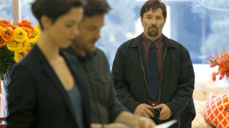 Joel Edgerton (right), with Rebecca Hall and Jason Bateman and in <i>The Gift</i>. Photo: Roadshow