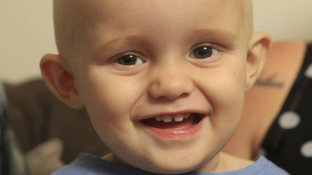 Mount Warrigal boy Joshua Cassar, 16 months, who is battling cancer. Picture: ANDY ZAKELI