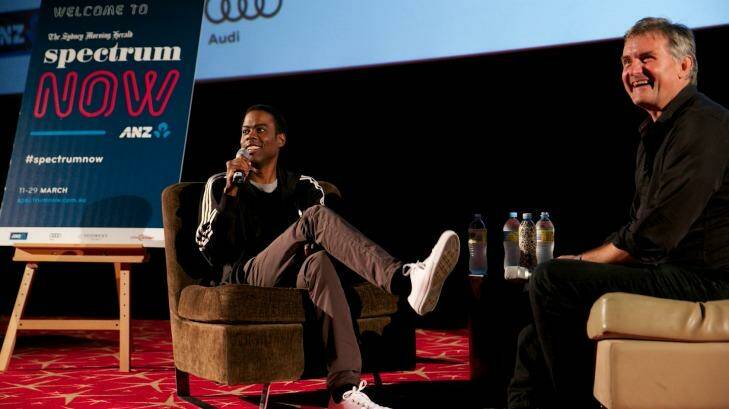 Chris Rock and Richard Glover in conversation at Spectrum Now.  Photo: Wolter Peeters