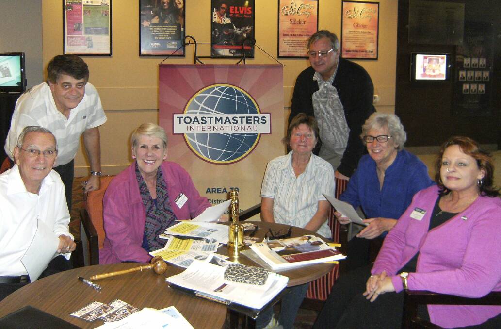 A new Toastmasters club is being set up at Windang. (Standing) Sam Joukador (left) and Tony Spalding. (Seated) Bert Stevens (left), Maggie Sydenham, Barbara Owens, Lesley Brennan and Dorothy Fields.