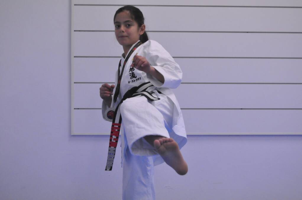 Ten-year-old Angelina Moulas in action. Picture: BRENDAN CRABB