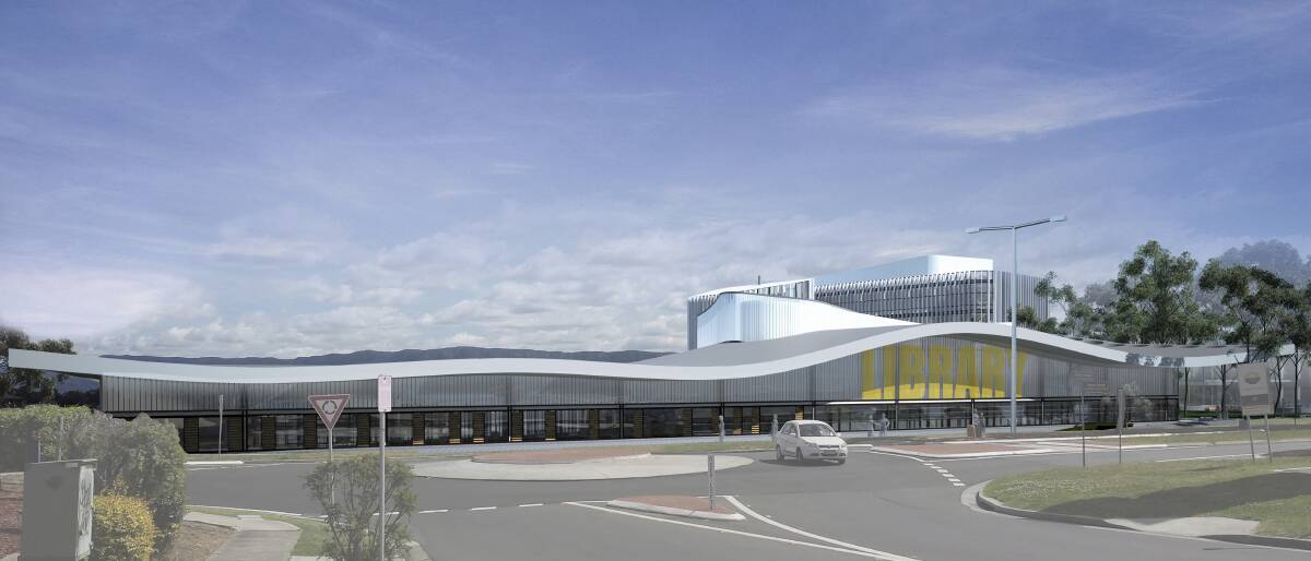 An artist's impression of the Shellharbour City Hub. Councillor Kellie Marsh has criticised the plans for not having solar panels.