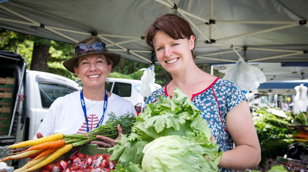 Market organisers have been granted an interest-free loan from the Kiama Show Society for seed funding for further promotion of the market. Pictured are Tricia Ashelford and Fiona Weir Walmsley. Picture: ALBEY BOND