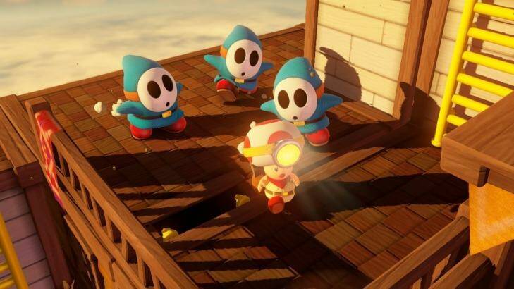 Loot: The usually ho-hum shy guy becomes terrifying and quick in Captain Toad, and is often used to guard treasure and secrets. 