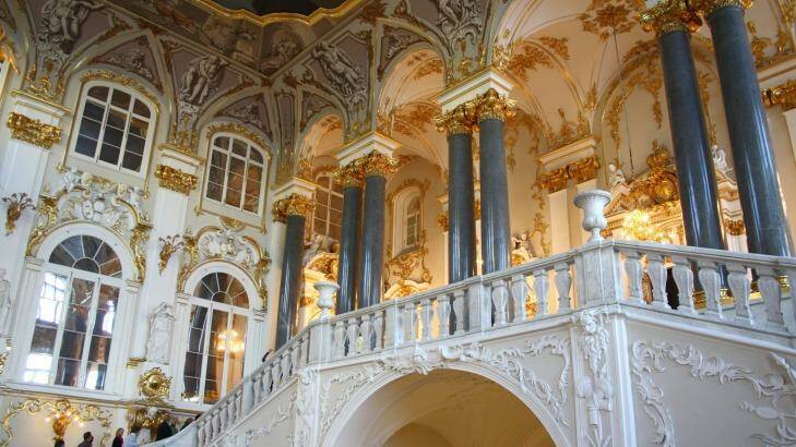 The Ambassador's Staircase of the Winter Palace in St Petersburg Russia. Photo: Brian Johnston