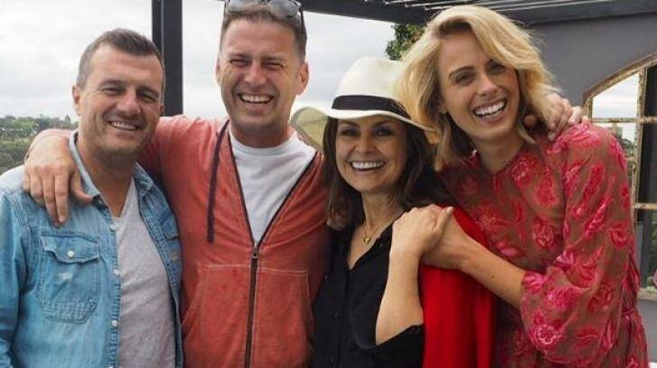 Today show producer Mark Calvert, Stefanovic, Wilkinson and Sylvia Jeffreys at Richard Wilkins' Today party on Saturday. Photo: Lisa Wilkinson/Instagram