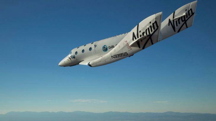 Virgin Galactic's SpaceShipTwo. Photo: Supplied