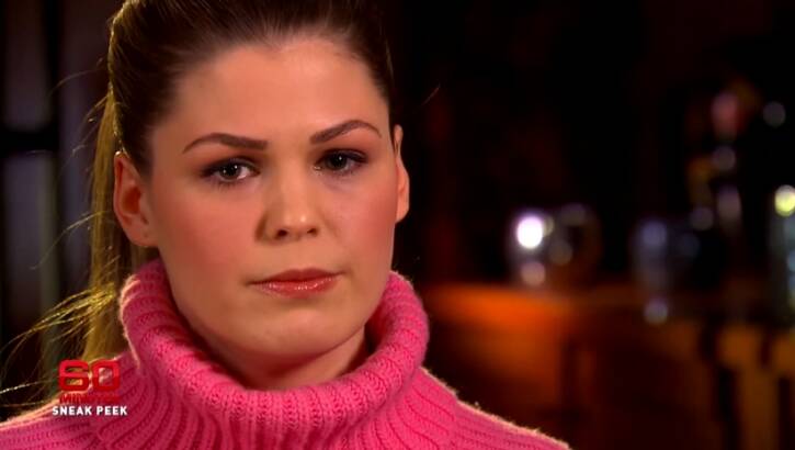 Belle Gibson during her interview with Tara Brown on <i>60 Minutes</i> on Sunday night. Photo: Supplied
