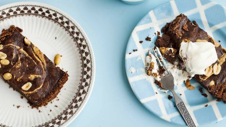 Chocolate and peanut butter tart. Photo: Laura Edwards