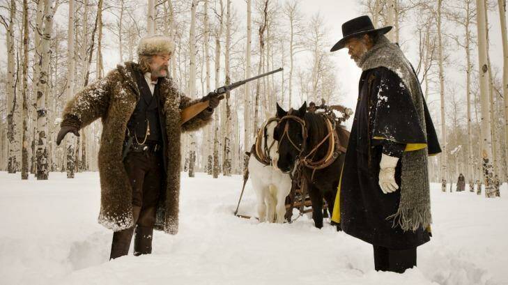 Bleak: Kurt Russell and Samuel L Jackson in <i>The Hateful Eight</i>, one of the most political films of the year. Photo: Lindy Percival