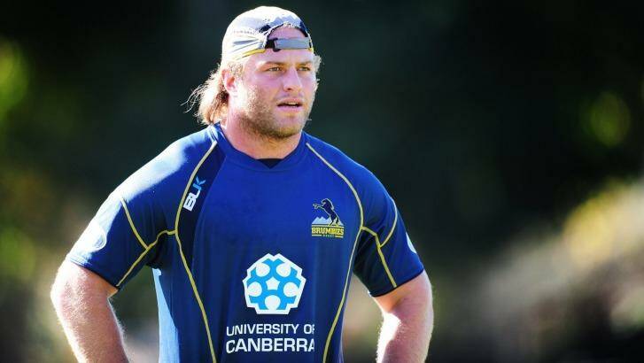 Not interested in a contract: Retired ACT Brumbies prop Dan Palmer in 2013 has taken up a coaching role with the side this year. Photo: Katherine Griffiths