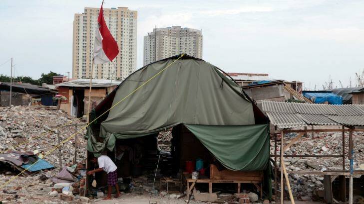 Residents say they were evicted despite a "political contract" with Governor Ahok. Photo: Irwin Fedriansyah