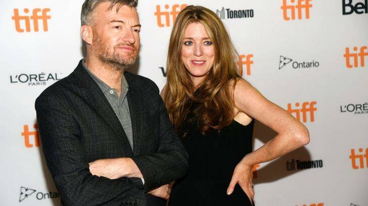 Charlie Brooker, left, the creator, writer and executive producer of <i>Black Mirror</i> with executive producer Annabel Jones. Photo: CHRIS PIZZELLO