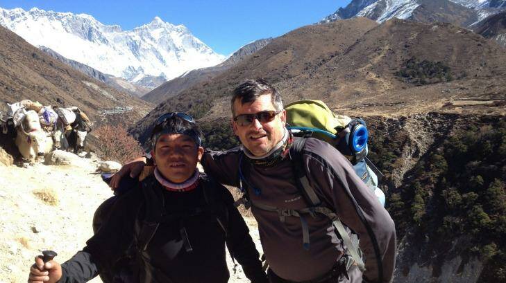 Pema Tendi and Sam McCardel. McCardel has been fundraising to help rebuild Pema Tendi's village in Nepal. Photo: Supplied