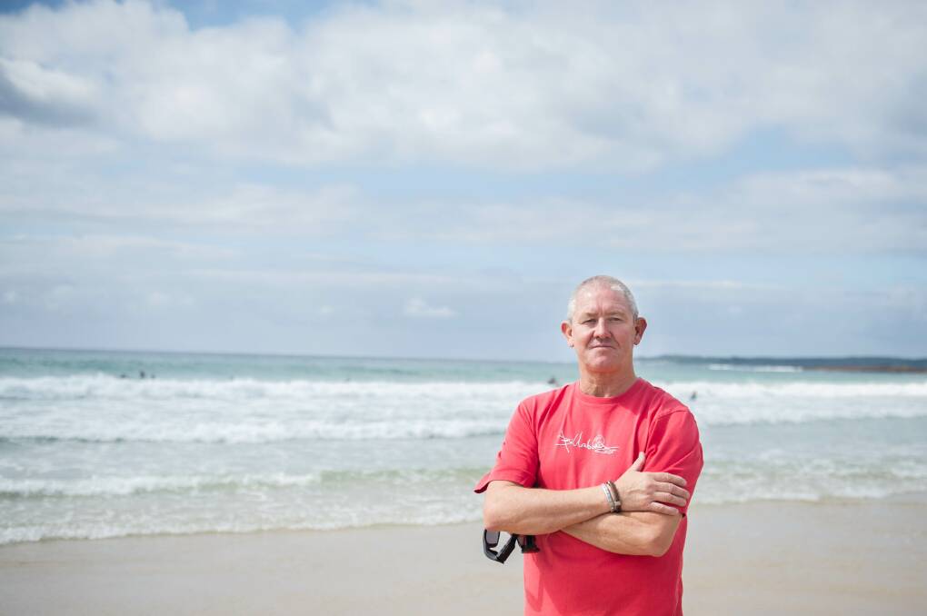 Shellharbour Surf Life Saving club president Wayne Cavanagh will appear on the cover of the yellow pages. Photographer: Albey Bond
