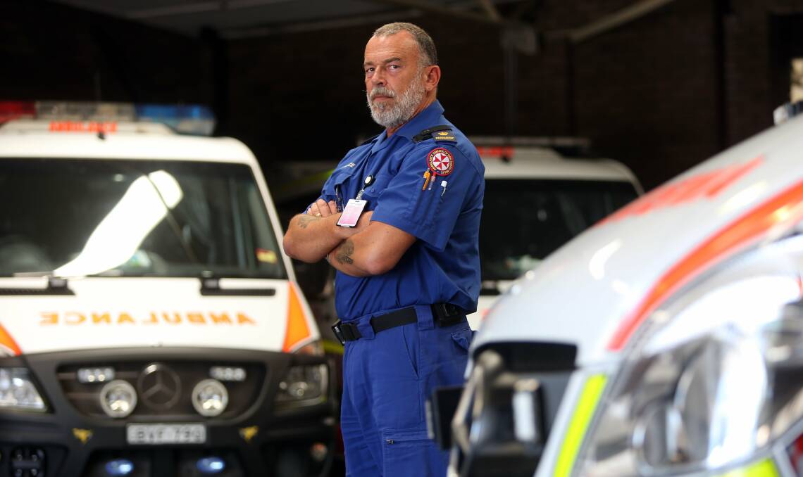 NSW Ambulance duty operations manager for the Illawarra Norm Rees said the service had a zero tolerance for violence against paramedics. Picture: ROBERT PEET