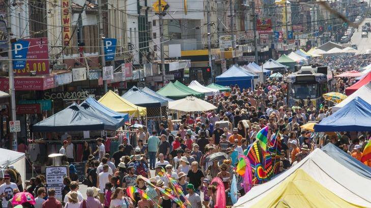 Brunswick is enjoying an explosion of popularity, especially with inner-city professionals attracted to its bars and cafes.

Revellers flocked to Sydney Road festival in Brunswick. Photo: Paul Jeffers