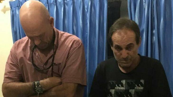 Briton David Fox (left) and Australian Giuseppe Serafino were arrested in Bali for allegedly possessing hashish. Photo: Supplied