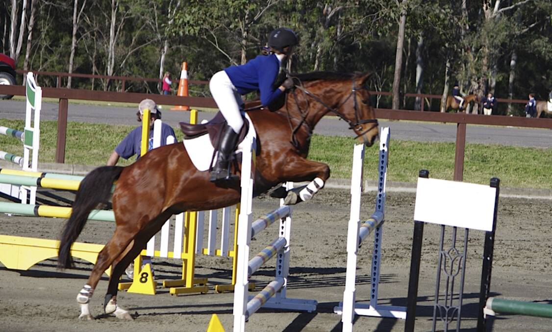 Tayhla Vuleta and Angus go through their paces in the NSW Interschool Competition, with the eight-year-old Australian stock horse/quarter horse-cross gelding ensuring success.