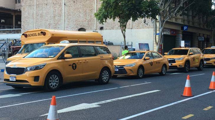 New York City taxis have arrived in Brisbane for the Thor:Ragnarok filming. Photo: Cameron Atfield