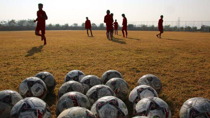 Soccer dreams: Evergrande Football School is an enormous sporting academy in Guangdong, China. Photo: Sanghee Liu