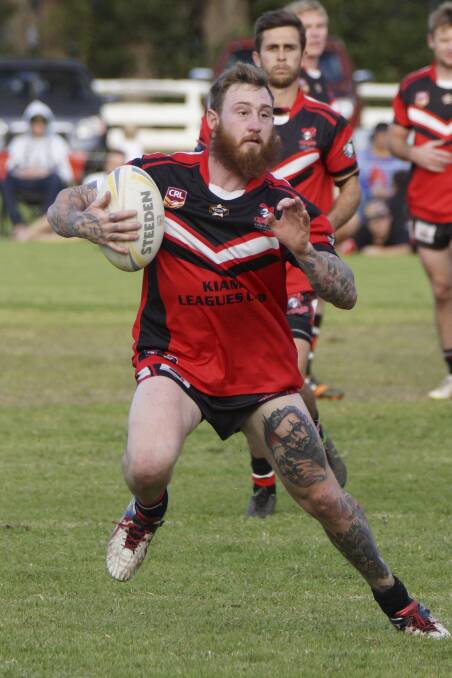 Kiama Knights centre James Brown is all concentration as he ttries to avoid the Nowra-Bomaderry Jets defence during Saturday's 22-10 loss at Nowra Showground. Picture: TIM DELANEY