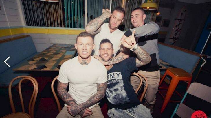 Big night out: Todd Carney and friends at the Cronulla pub. Photo: Facebook