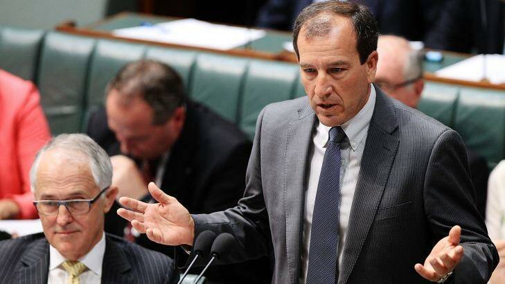 Mal Brough under fire in the House of Representatives over the raid.  Photo: Stefan Postles