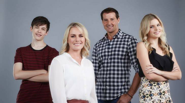 Neighbours: from left, Calen Mackenzie, Kate Kendall, Josef Brown and Jenna Rosenow are part of the present cast, carrying on a proud tradition. Photo: Ten