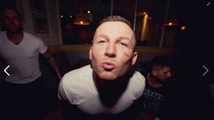 Hamming it up: Todd Carney poses for a photo during his infamous night out at Northies. Photo: Facebook