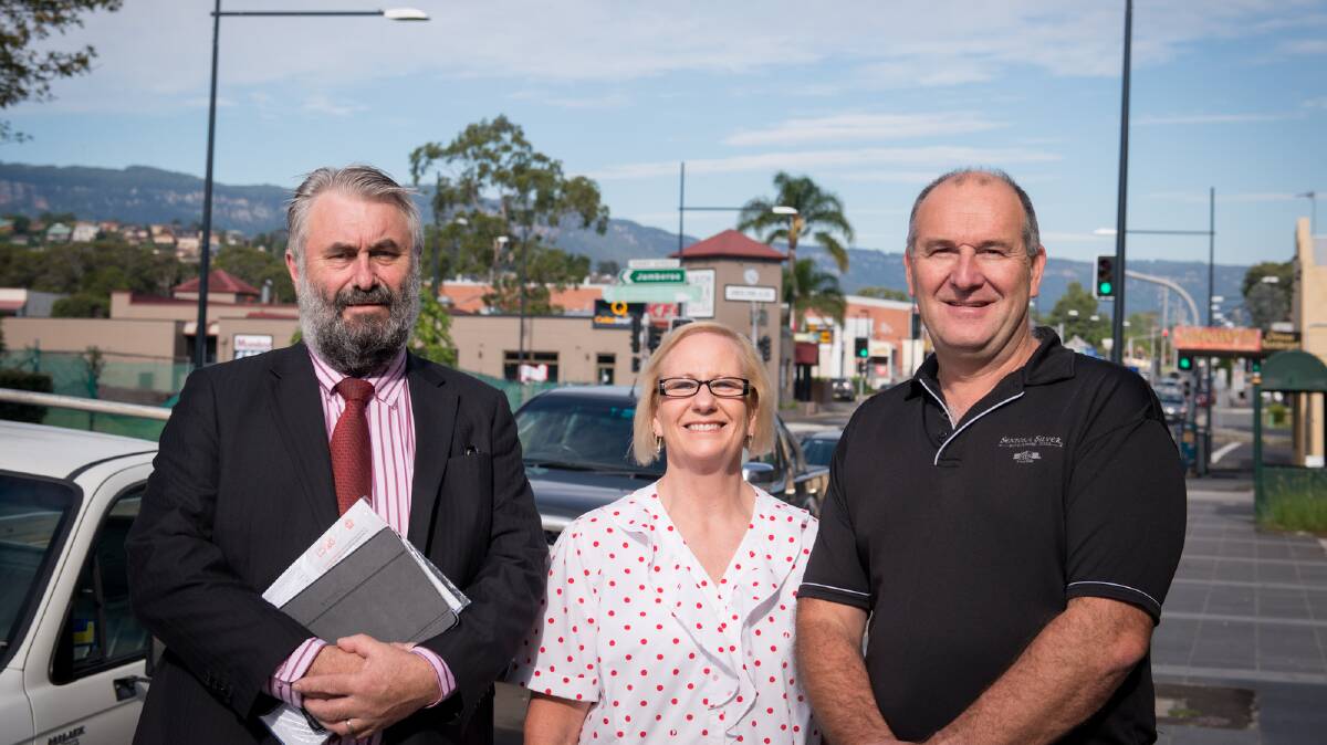 Shellharbour City Council has approved its Economic Development Strategy. Albion Park Chamber of Commerce secretary Graeme Morrison, member Karan Morrison and vice-president Howard Simcock have welcomed the move. Picture: ALBEY BOND