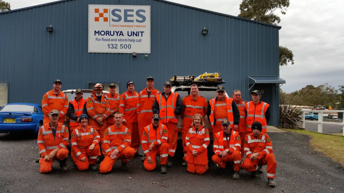 FLYING COLOURS: Moruya and Batemans Bay SES Units are elated after passing land-search assessments this month. Back, left: Blair Sutherland, Gail Brown (assistant assessor), Lex King, Wayne Gwynne, Craig Hainsworth, Robert Ambactsheer, Phil Jenkins, Greg Wilkinson (assessor), Ron Johnson, Colin Fitton (assessor) and Jason Beadon. Front, left:  Jeff McMahon, Danielle Brice, Caden Trelfall, John Tate, Janine Rodgers (trainee assessor), Chris Zammit and Jack Prestage.