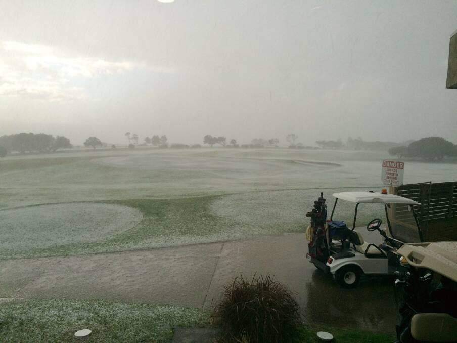 Photos of Thursday afternoon's hail storm around Narooma 