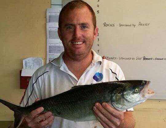 BIGGEST SALMON: Dave Moran with his thumper 2.98kg salmon weighed in at the Narooma Sport and Game Fishing Club ANSA tournament. (14/3/14) 
