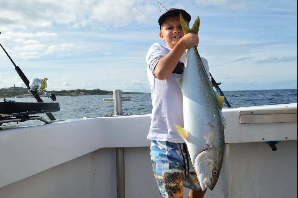 ZAC KING: Zac from Noosa went out on Lighthouse Charters on Tuesday experiencing the great run of kingfish currently on at Montague Island off Narooma.(9/4/14)