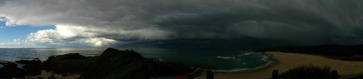 Tracey Coomer took this shot from the Duesbury Headland lookout at 2.20pm looking south towards Narooma.  
