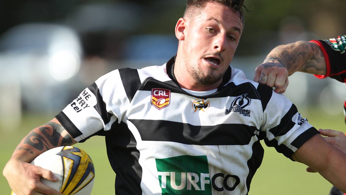 ON THE RUN: Berry Magpies centre Blake Harris-Davis makes a break in his game against the Kiama Knights. Photo: DAVID HALL 